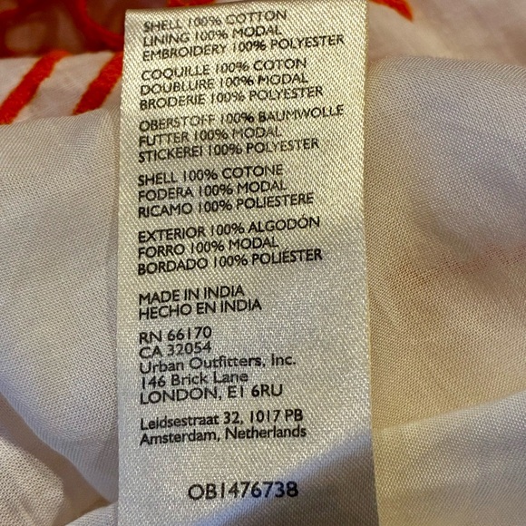 Anthropologie Tina Puff-Sleeved Orange Embroidered on Cream/Ivory Maxi Dress - Picture 8 of 8